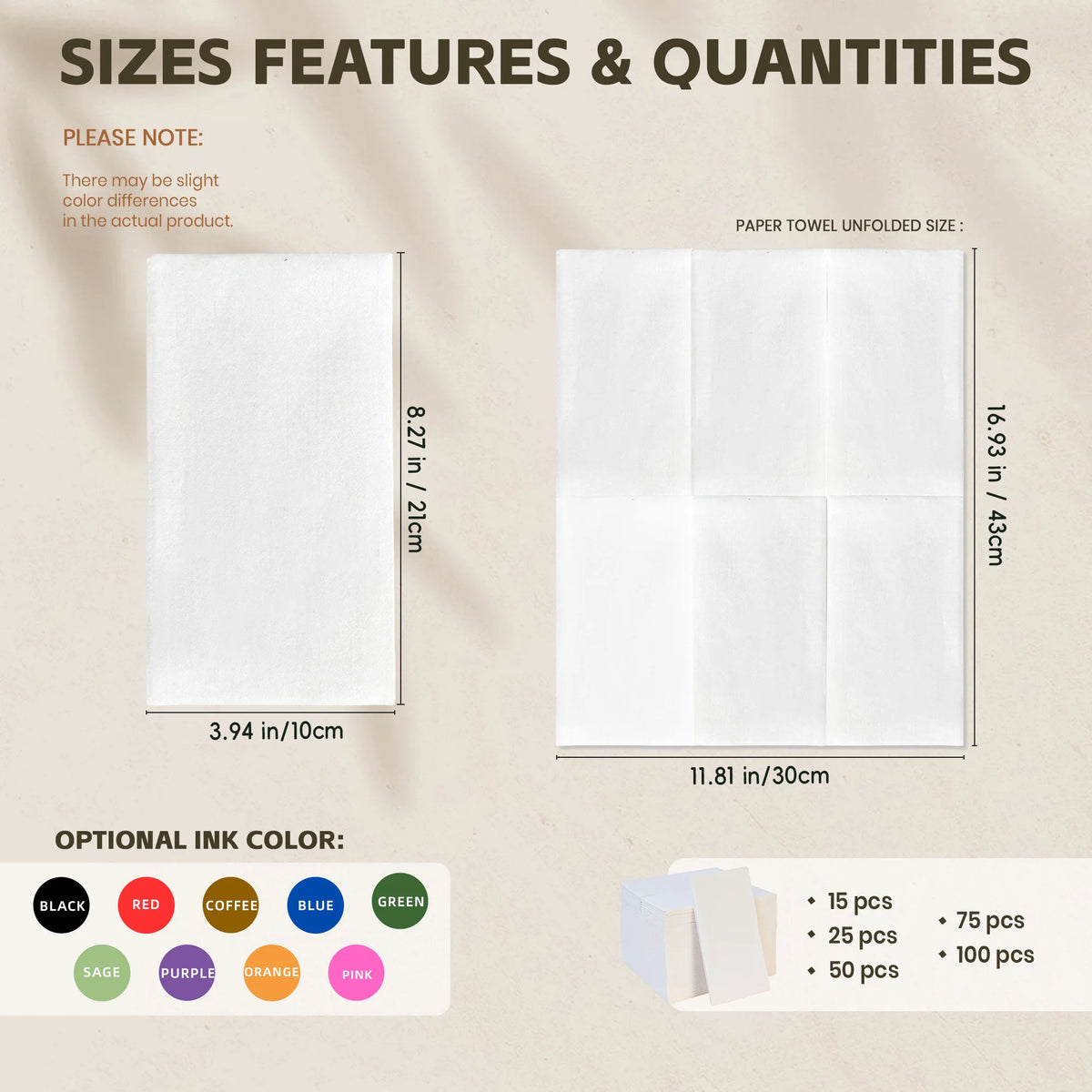 serviettes table personnalisables blanc monogramme minimaliste mariage réception 15pcs 25pcs 50pcs 75pcs 100pcs