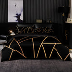 Parure de lit minimaliste noire 240x220 cm sur un lit