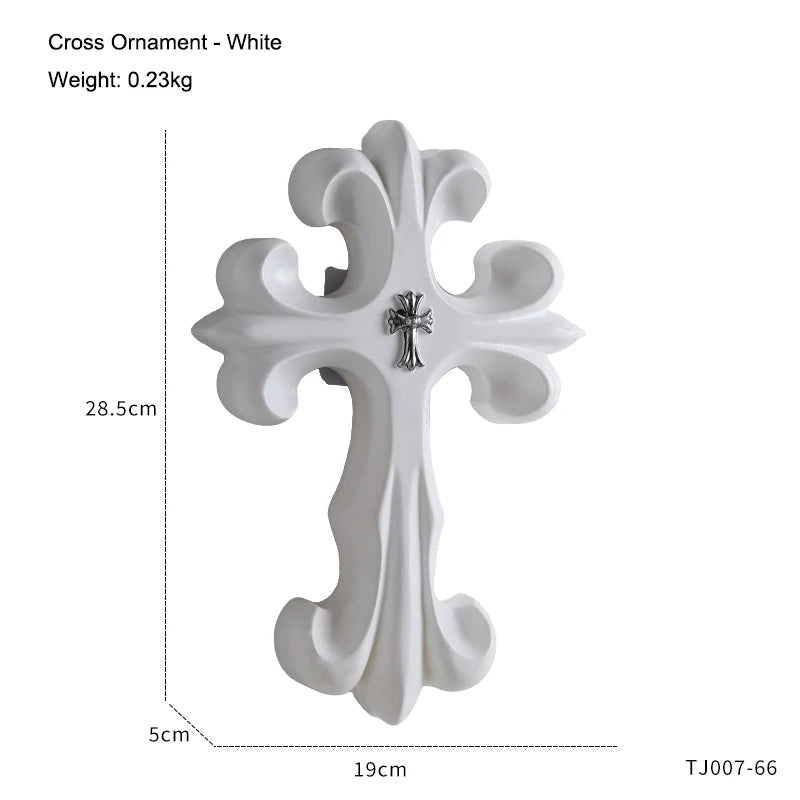 décoration murale croix résine noire blanche classique baroque sculptural chambre salon