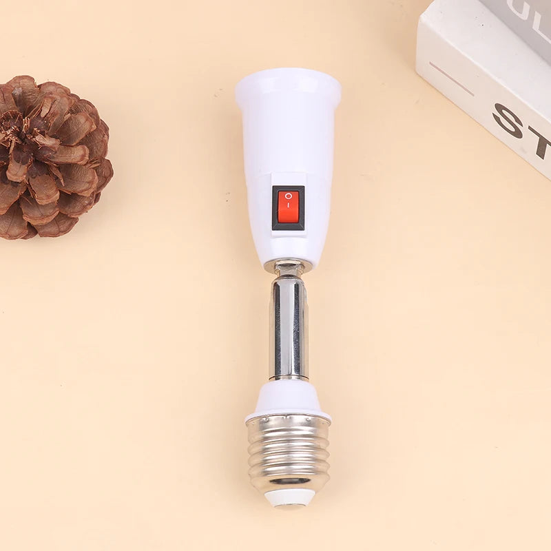 adaptateur lampe blanc chrome moderne interrupteur rotatif vis E27 adhésif flexible conversion douille support