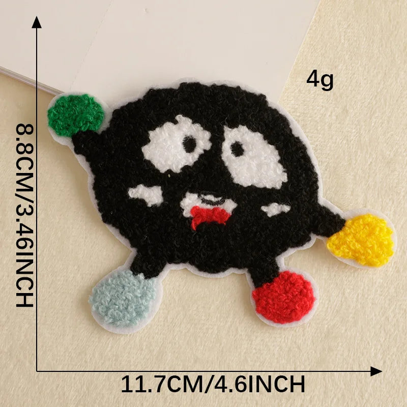 écussons décoratifs animaux mignons rose noir adhésifs créatifs cartoon polyestère