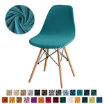 Chaise couvre velours étirable moderne fixée couleur vert foncé beigeclair