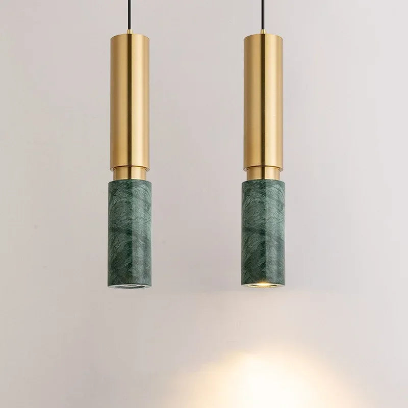 lampe suspendue marbre or veines moderne 100cm hauteur 5w led gu10