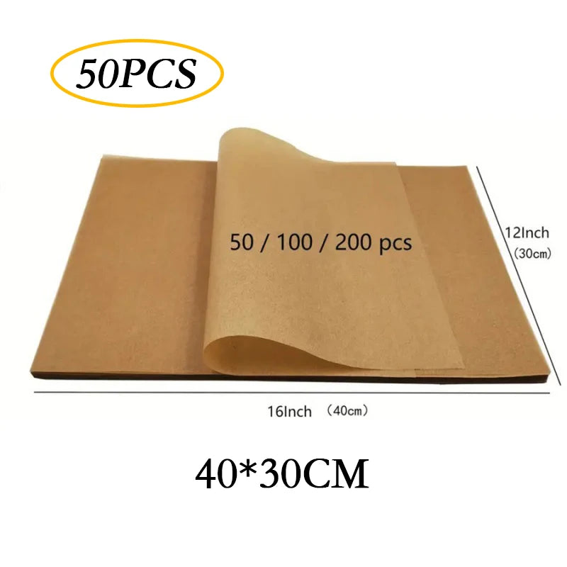 papier cuisson marron clair 8x12 16x12 16x16 feuilles antiadhésives écologiques