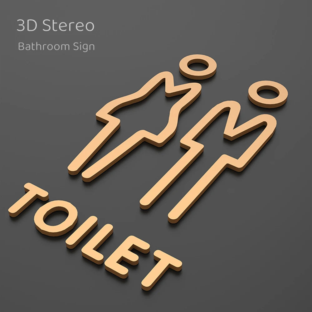 Plaque de toilette acrylique 3D couleur or noir en situation dans un WC