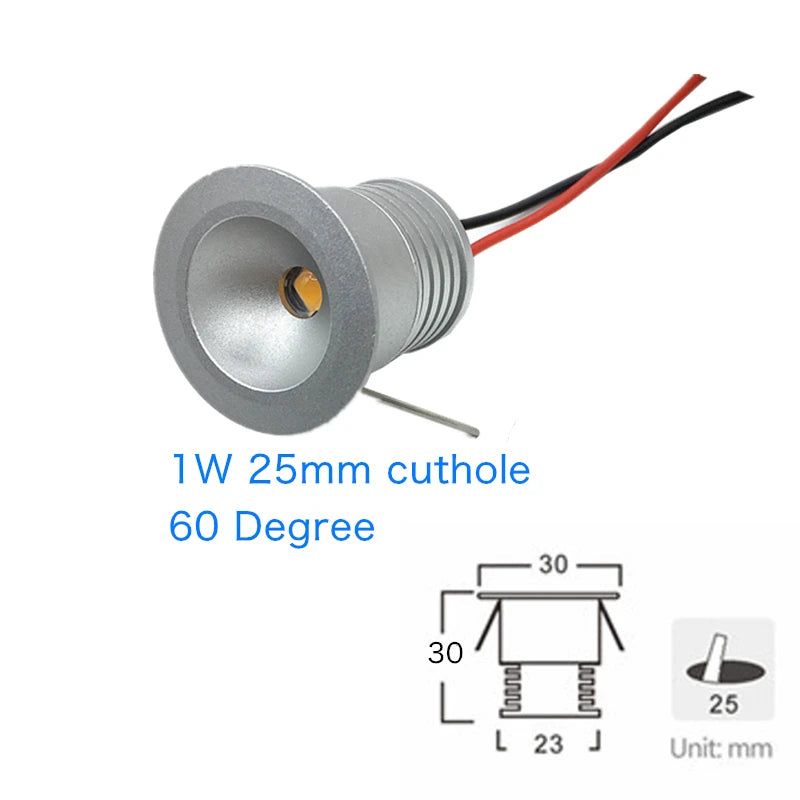 Downlight LED mini 1W 3W argenté moderne grille aluminium câble tissage 3000K 4000K 6000K
