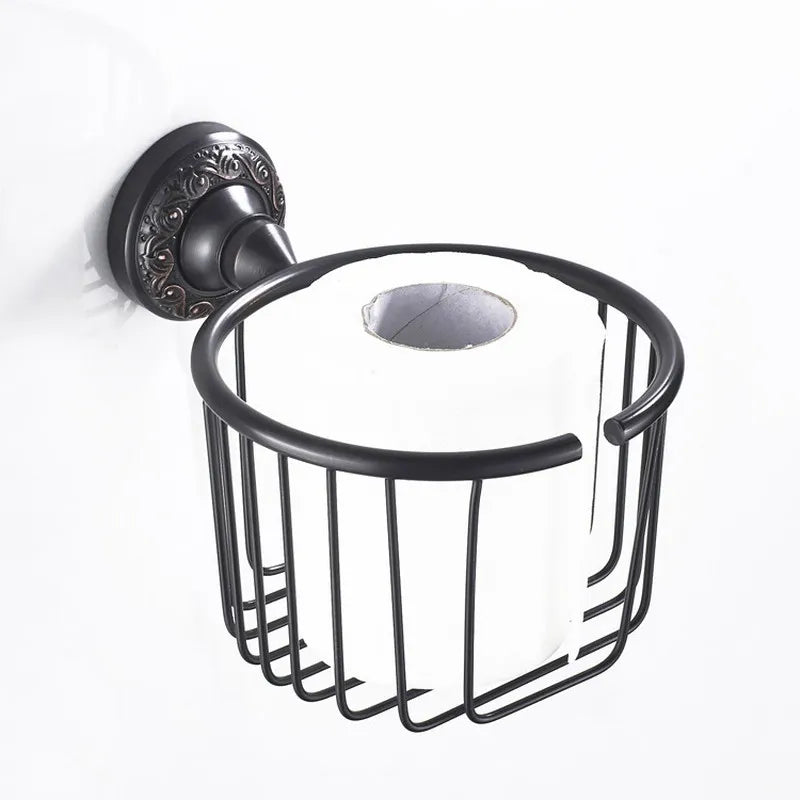 accessoires salle bain cuivre laiton noir classique brosse toilette porte serviettes papier hygiénique móc