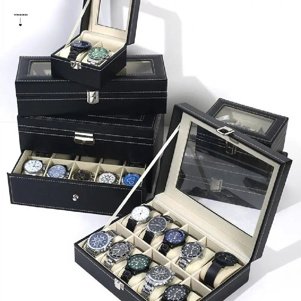 boîte rangement montres simili cuir cadenas classique 11cm 16cm 30cm étanche femmes