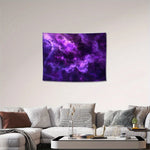 tapisserie scénique nuages étoiles ciel violet moderne décoration intérieure chambre salon polyester