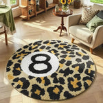 tapis noir blanc léopard chiffre moderne antidérapant polyester salon chambre