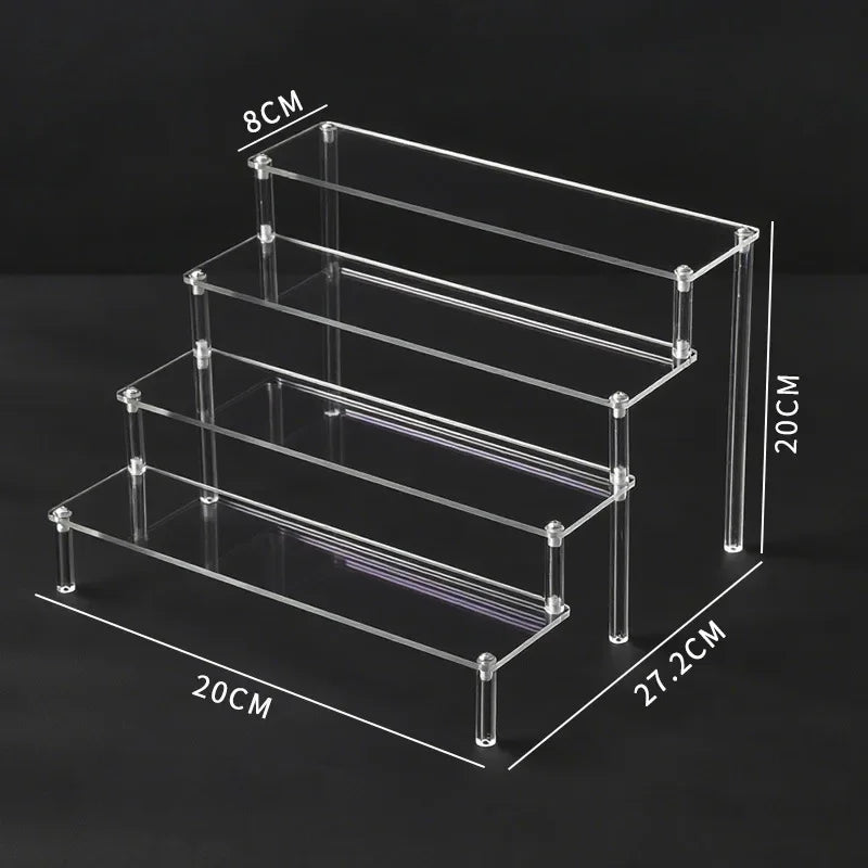 présentoir acrylique transparent moderne cupcake poupées parfum boîtes aveugles trapézoïdales étagère rangement multiple couches