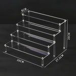 présentoir acrylique transparent moderne cupcake poupées parfum boîtes aveugles trapézoïdales étagère rangement multiple couches