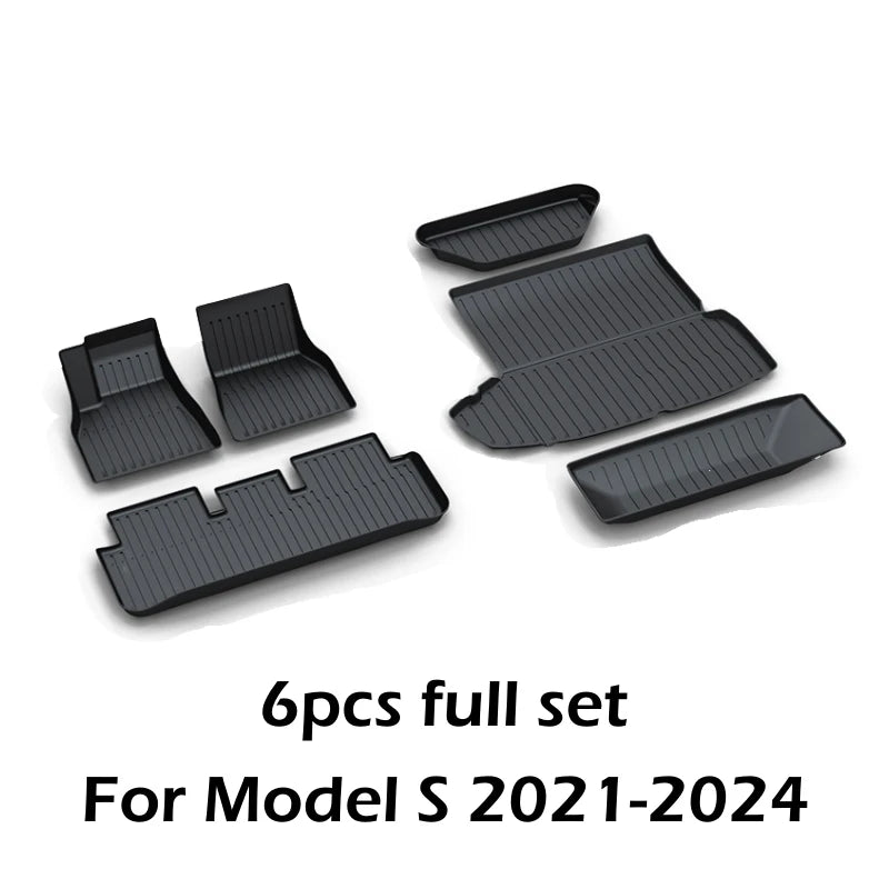 tapis sol coffre tesla model 2021 2024 noir rayures horizontales intégré étanche