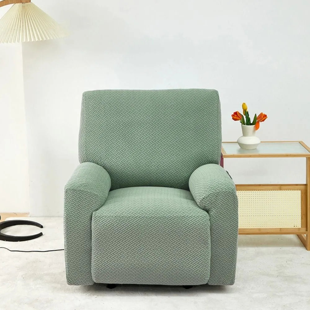housse fauteuil relax moderne polyestère motifs géométriques beige gris vert poches antidérapante