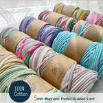 corde tressée macramé pastel haute ténacité 100% coton créative boucle métallique écologique artisanale
