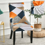 housse chaise velours extensible imprimé floral fauteuil salle manger moderne décoration