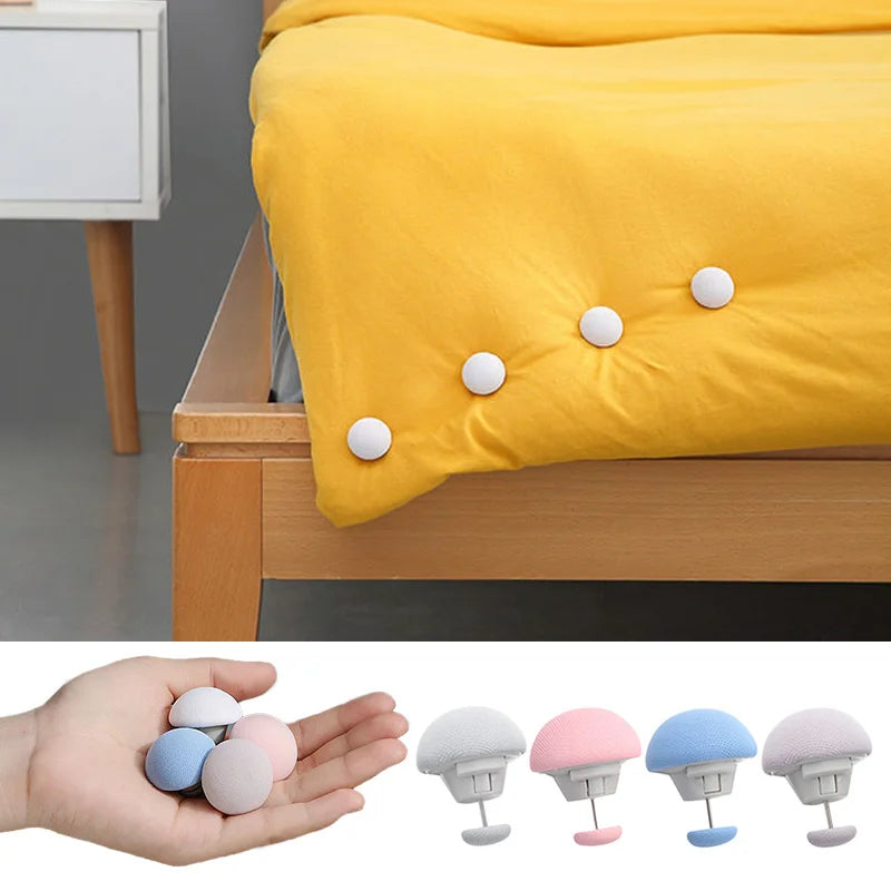 attache couette clip champignon moderne rose bleu blanc doux tissu minimaliste clips lit