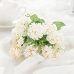 bouquet hortensia artificielle soie blanche verte décoration mariage anniversaire intérieur moderne fixe ruban
