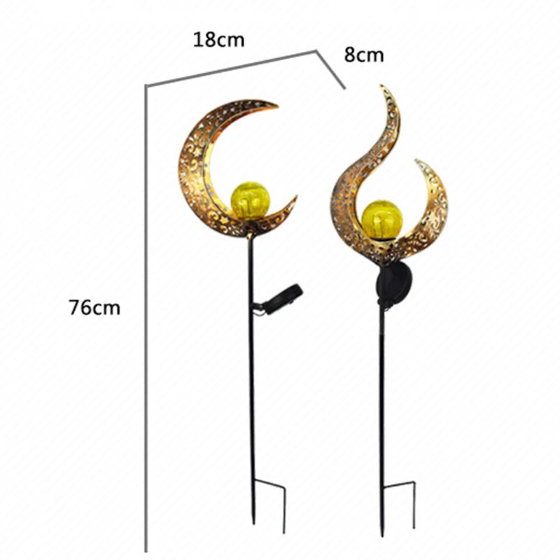 lumière solaire or artisanale étoiles motifs floraux oiseau jardin décoration extérieure