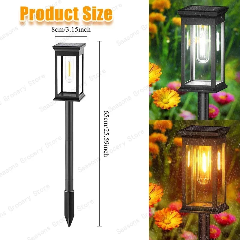 lampes solaires led étanches modernes noires transparentes jardin allée automatiquesurgence