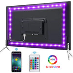 ruban led violet bleu rose bluetooth télécommande chargeur moderne chambre