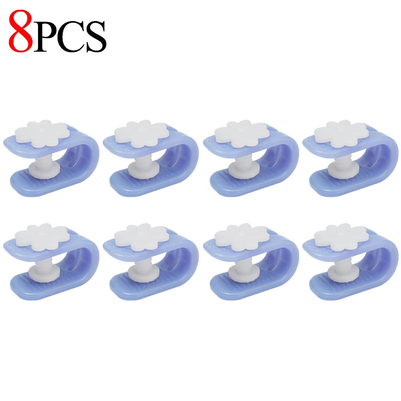 clips fixation violet rose bleu fleurs blanches moderne pratique 12pcs