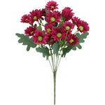 bouquet fleurs artificielles camomille marguerites soie plastique feuilles vertes naturel decoration maison mariage