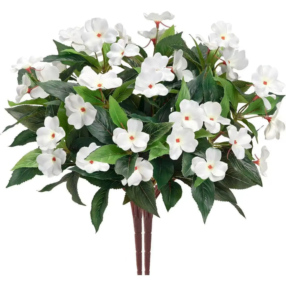 bouquet artificiel fleurs soie rouge blanc rose jaune violet feuilles vertes moderne extérieur mariage