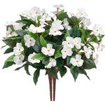 bouquet artificiel fleurs soie rouge blanc rose jaune violet feuilles vertes moderne extérieur mariage