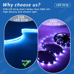 ruban led coB 5m 12v blanc chaud froid rouge vert bleu clips modernes