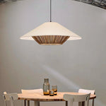 suspension lumineuse moderne blanche dorée rayures câble noir salon chambre