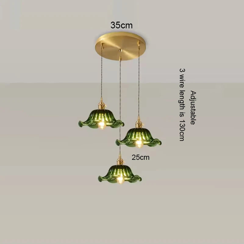Suspension lumineuse vert rayées ampoule chaîne corde vintage rétro blanc doré
