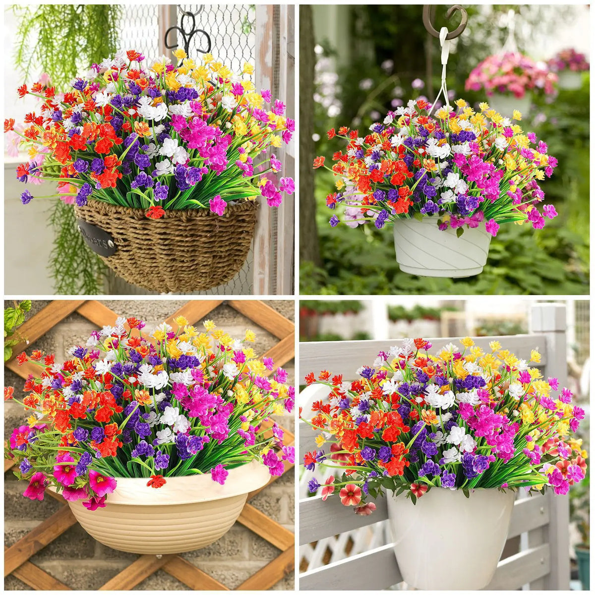 Bouquet artificiel violet rose feuilles vertes décoration intérieure tringle moderne minimaliste