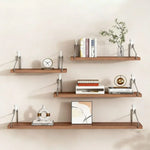 étagère murale bois moderne clips magnétiques boîte rangement salon minimaliste blanc noyer
