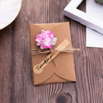 cartes voeux vintage enveloppes fleurs artificielles ruban jute anniversaire mariage noel retraite
