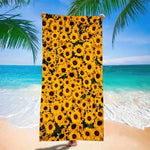 serviette plage microfibre séchage rapide floral tournesol jaune vert blanc tropical