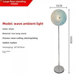 lampe sol moderne bleu doré noir translucide effet bauhaus haute qualité chambre coucher