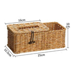 panier serviettes tressé boîte mouchoirs rangement serviettes rustique marron clair amovible hand woven paper
