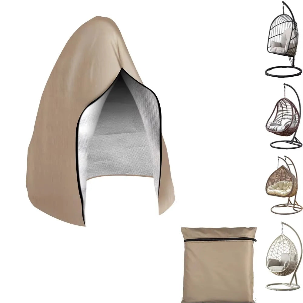 housse chaise suspendue imperméable anti uv protège rotin noir beige contemporaine zip elasticité
