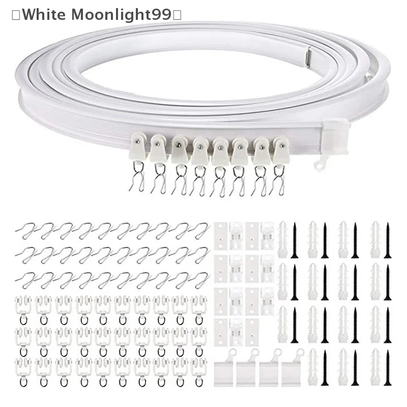rideau rail flexible blanc moderne clips fixation plaques vis système coulissantINCTEDELETELASTWORD