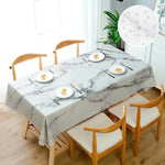 nappe rectangulaire carte marine motif géométrique polyester beige gris vintage table manger