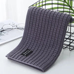 serviette bain toilette coton rayures horizontales blanc mauve gris moderne 35x75cm absorbant rapide