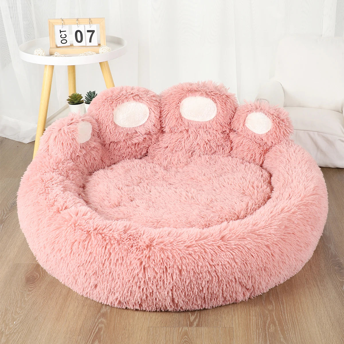 coussin chien peluche marron rose gris confortable moderne taille xl