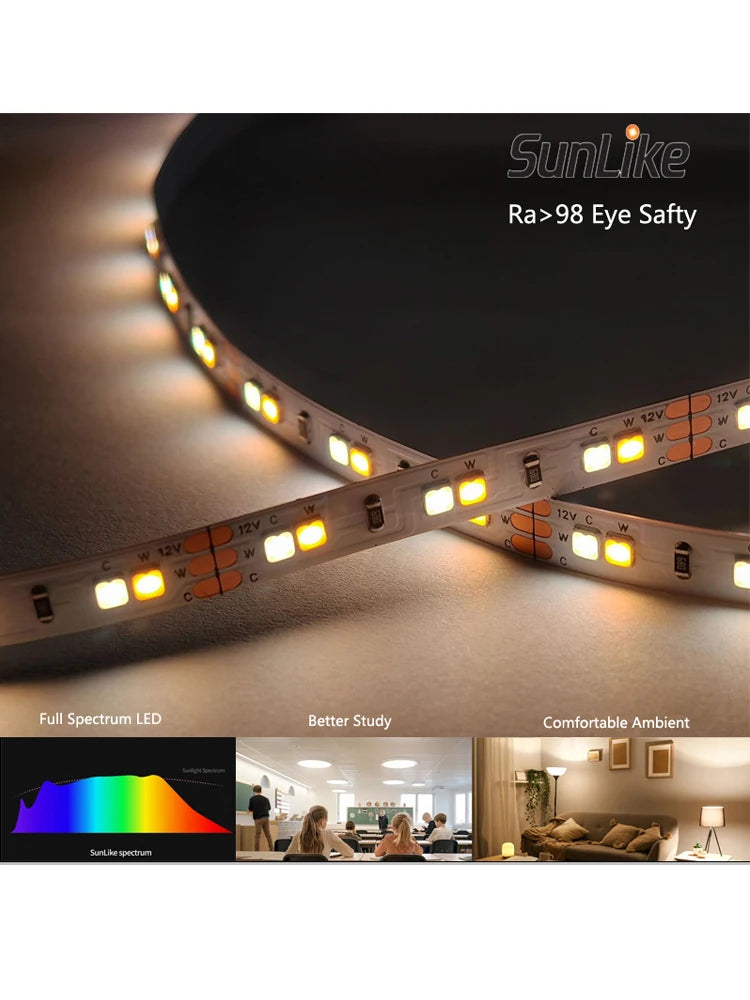 ruban led blanc chaud 120 led mètre 12v cwi 95 decoration