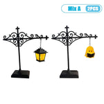 support livre lampe intégrée vintage art nouveau motifs floraux noir suspension led lecture decoration