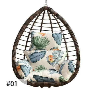 coussin chaise suspendue rose vif gris feuilles tropicales moderne détachable 45x66 cm