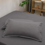 taies d'oreiller simples coton polyester 48x74cm gris roseclair unis opaques lit maison