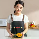 tablier cuisine bleu clair vert foncé moderne imprime fleurs poche pratique écoureuse fixations chef