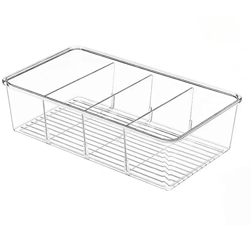 organisateur réfrigérateur bac rangement transparent moderne boîte stockage sans motif réutilisable respectueux l'environnement minimaliste