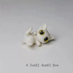 figurines chats miniature résine noir blanc yeux jaunes brillants cartoon mignon décoration erotiquecollector